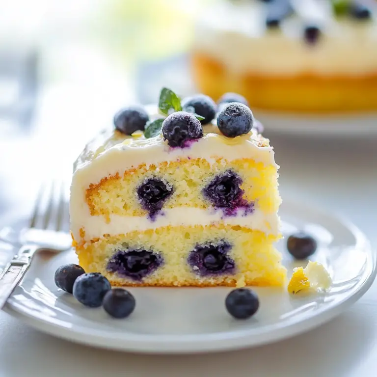 Lemon Blueberry Cake Slice