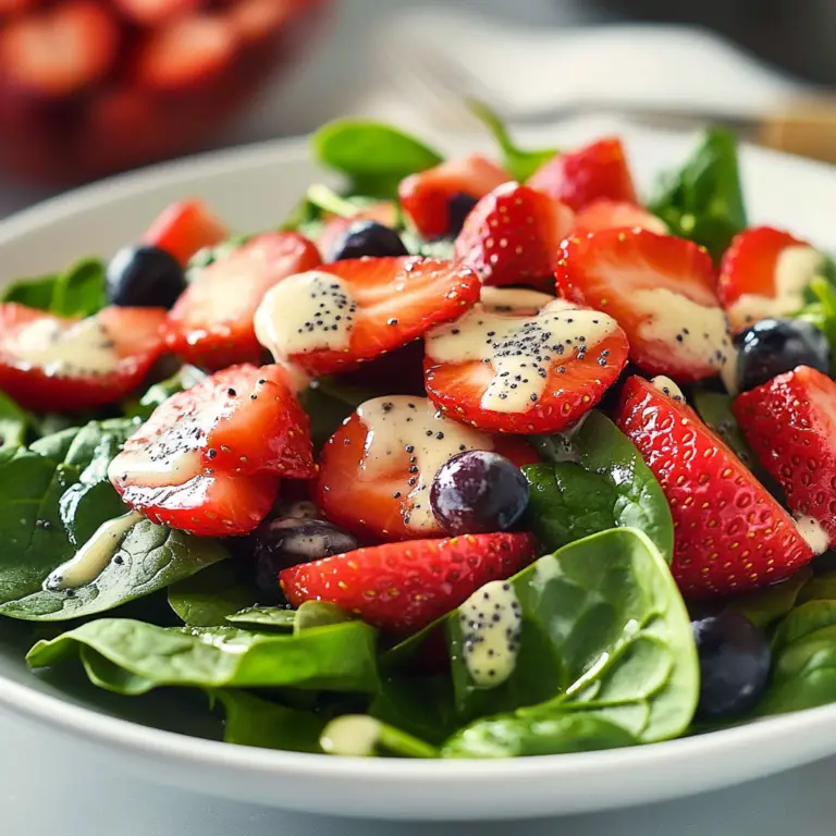 Strawberry and Spinach Salad with Poppy Seed Dressing