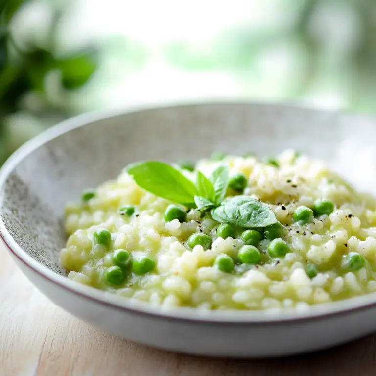 Fresh Pea Risotto Dish