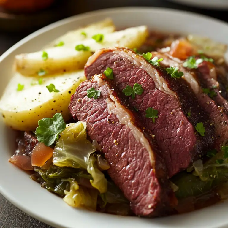Traditional Irish Corned Beef and Cabbage Dish