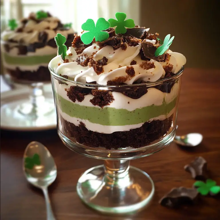 St. Patrick’s Day Brownie Trifle