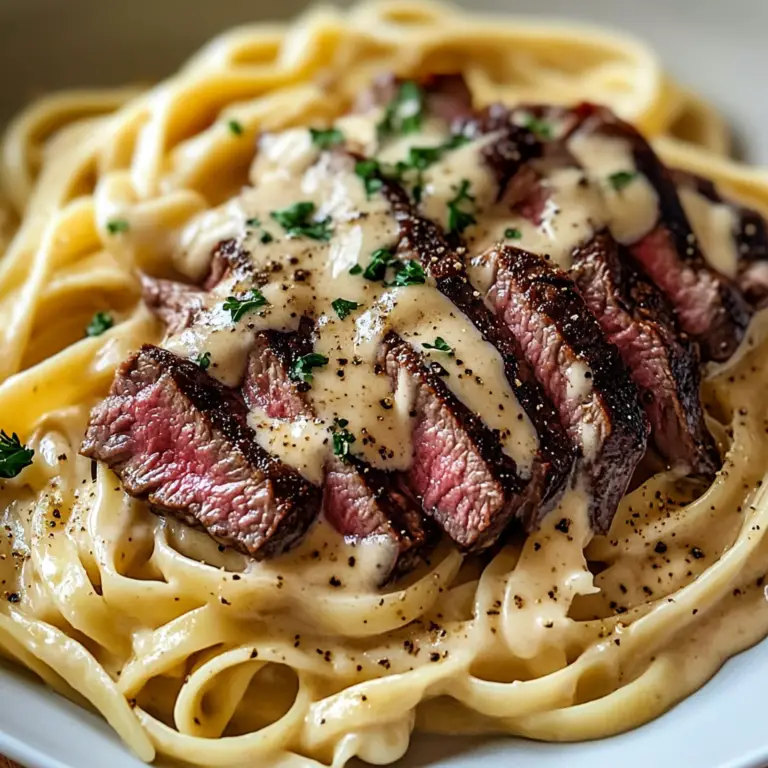 Creamy Cajun Steak Alfredo Dish