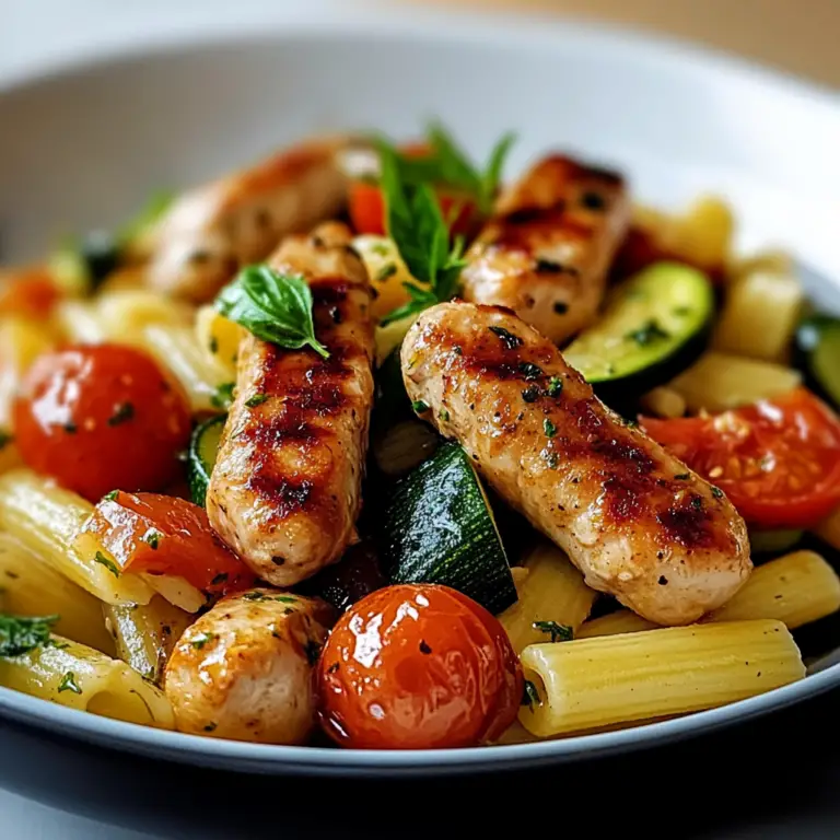 Chicken Sausages with Zucchini and Tomatoes