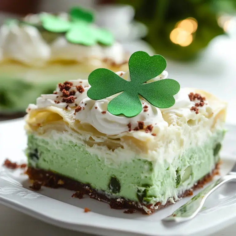St. Patrick's Day Shamrock Lasagna Dessert