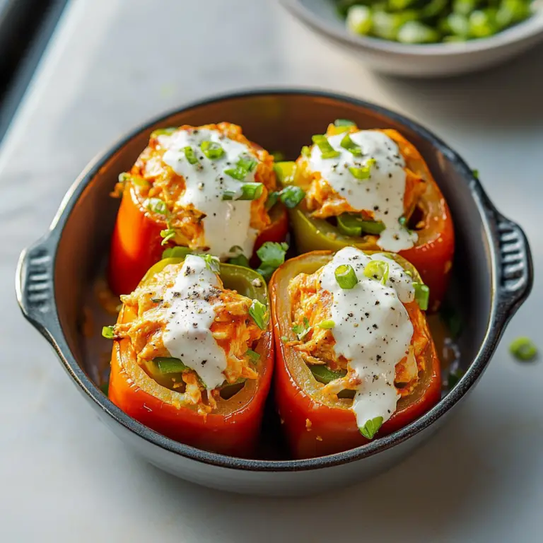 Delicious Buffalo Chicken Stuffed Peppers Recipe
