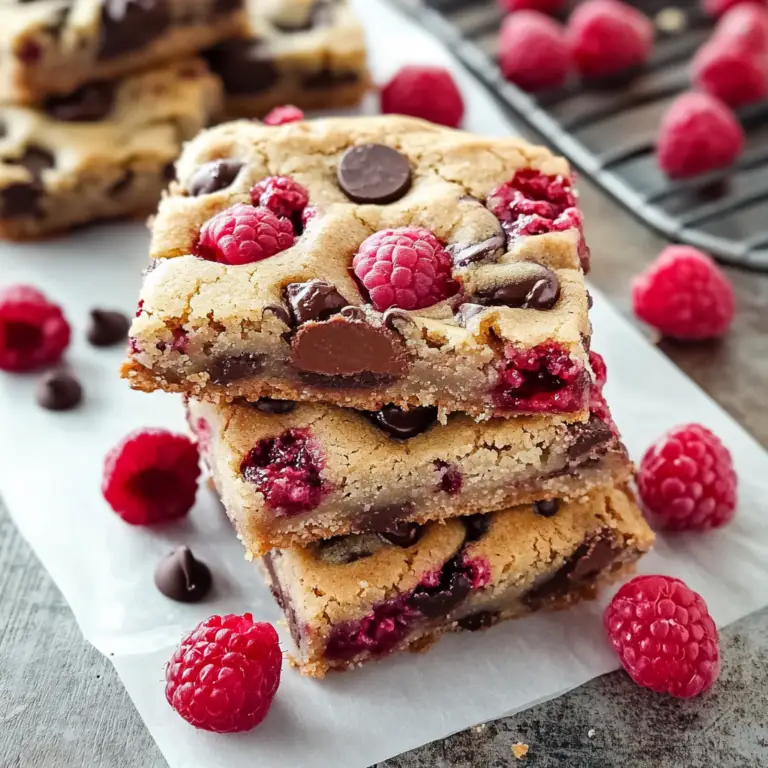 Raspberry Chocolate Chip Cookie Bars