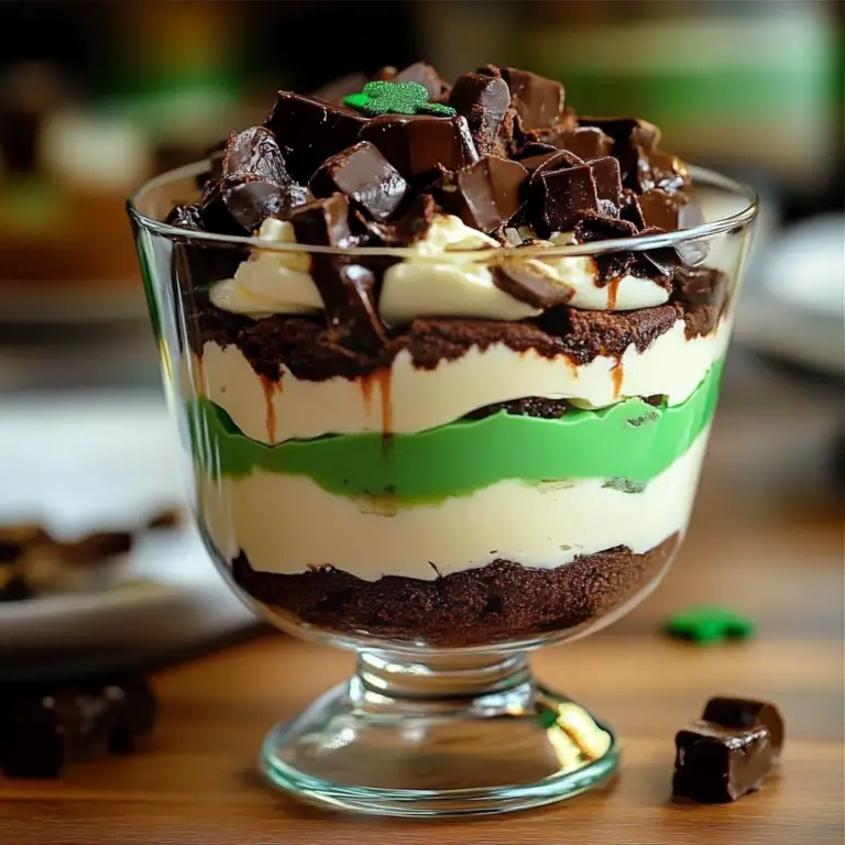 St. Patrick’s Day Brownie Trifle
