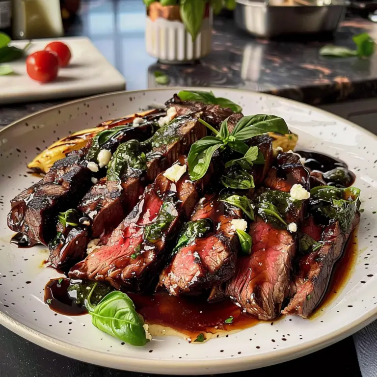 Balsamic Grilled Flank Steak Caprese Recipe