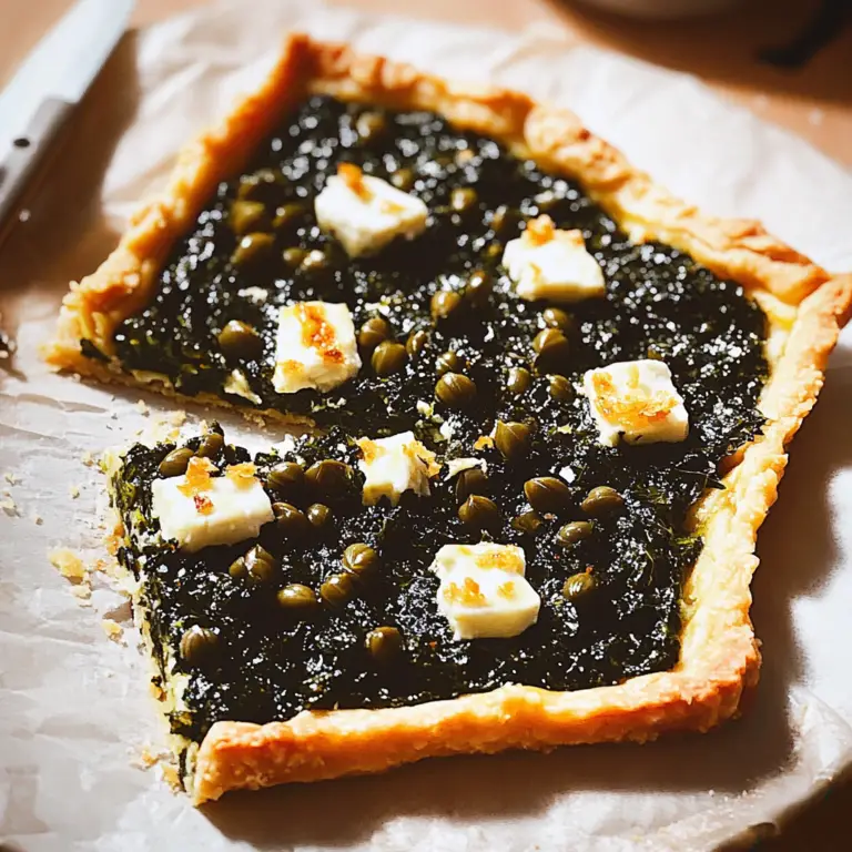 Creamed Kale Tart with Goat Cheese & Crispy Capers