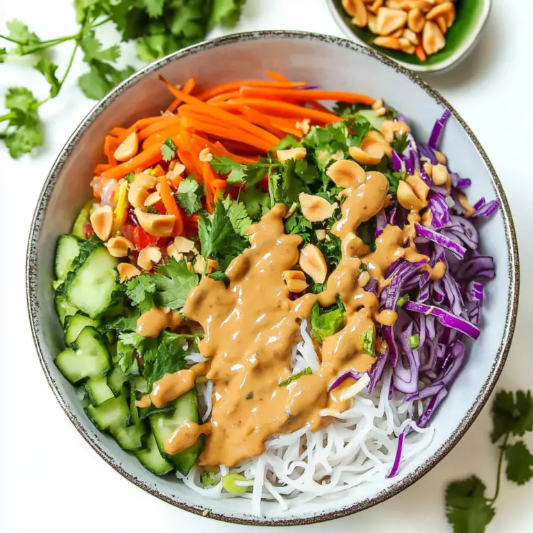 Spring Roll Bowl with Peanut Sauce