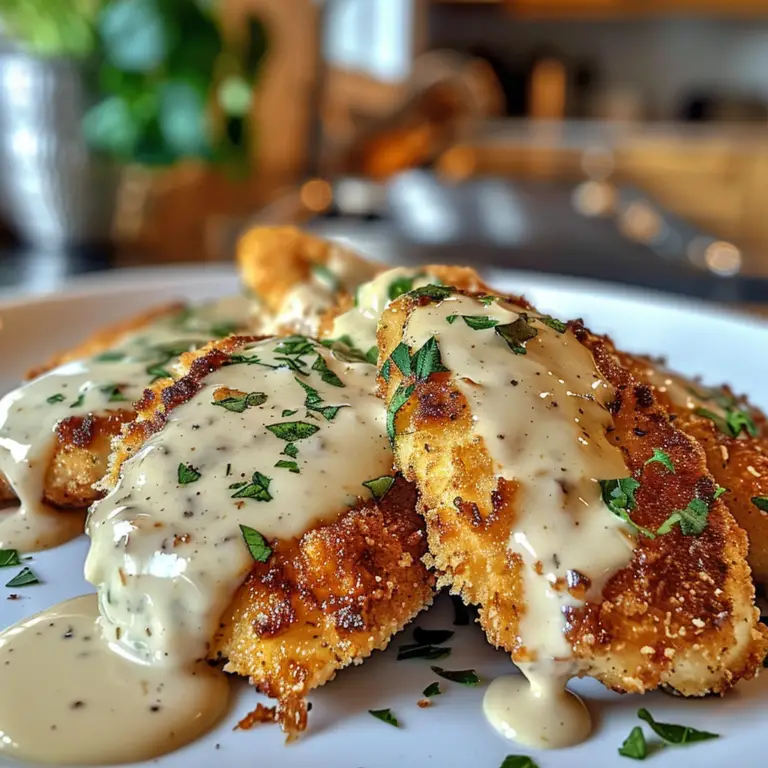 Parmesan Chicken with Dreamy Garlic Cream Sauce