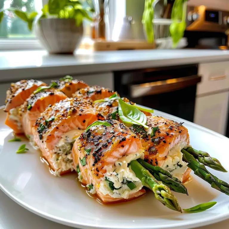 Asparagus and Lemon Basil Ricotta Salmon Rolls