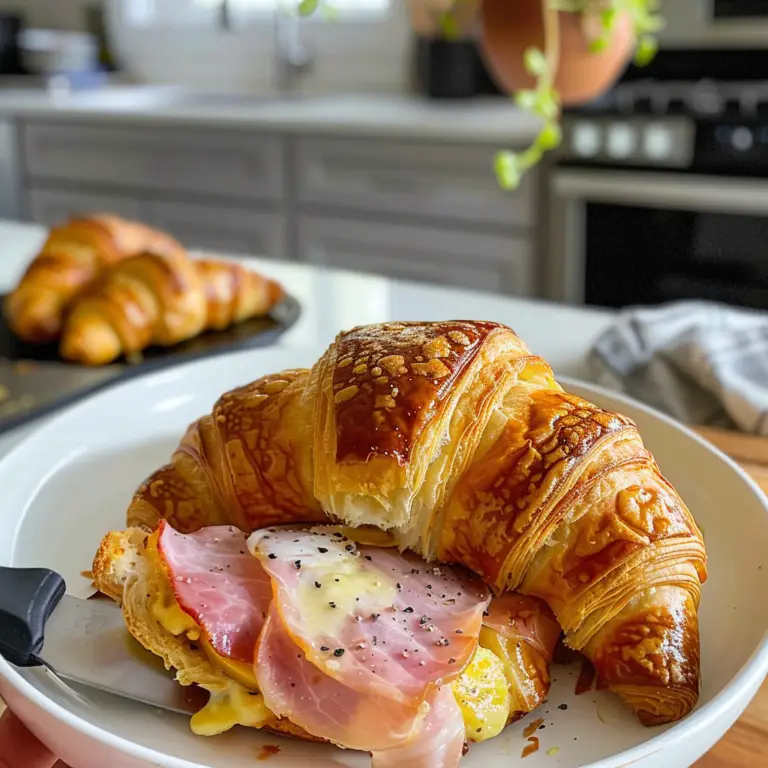 Baked Ham and Cheese Croissants Recipe