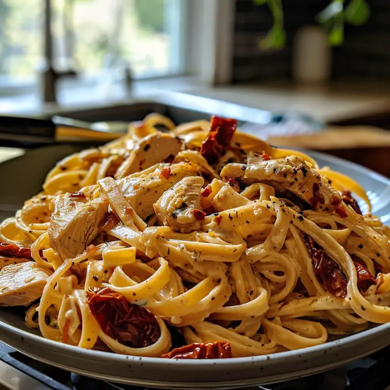 Irresistible Creamy Sun-Dried Tomato and Chicken Fettuccine