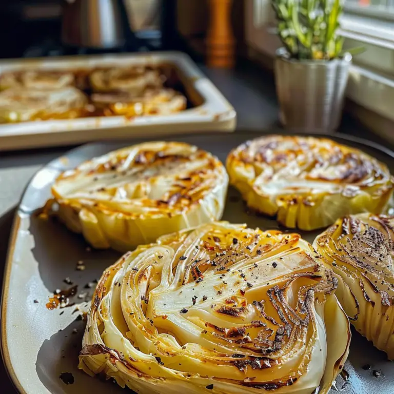 Oven Roasted Garlic Cabbage Steaks