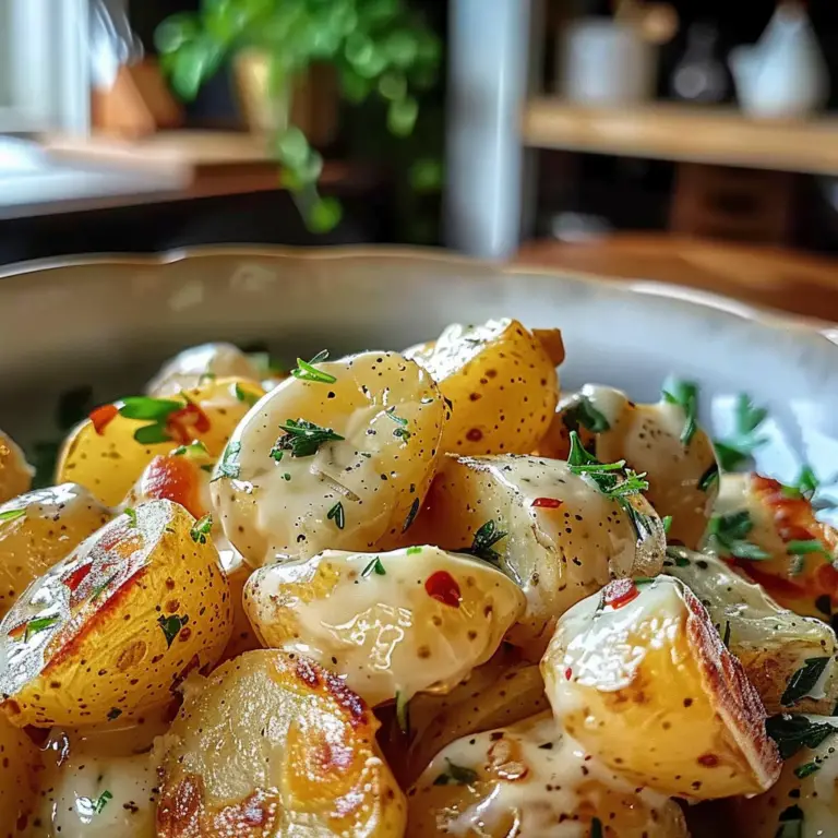 Creamy Garlic Sauce Baby Potatoes