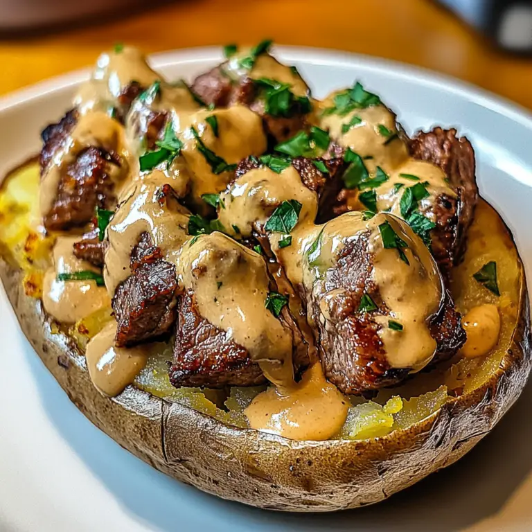 Loaded Baked Potato with Steak Bites