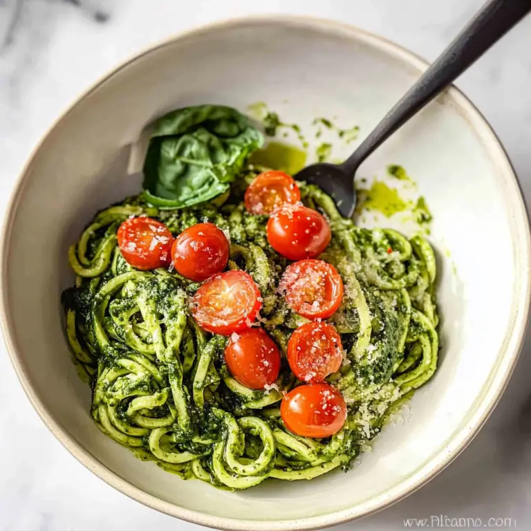 Zucchini Noodles with Pesto & Cherry Tomatoes