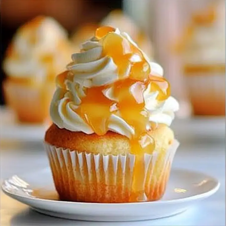 Honey Peach Cream Cheese Cupcakes