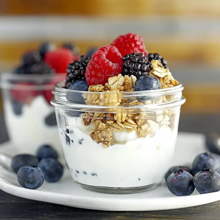 Greek Yogurt Parfait with Granola & Berries