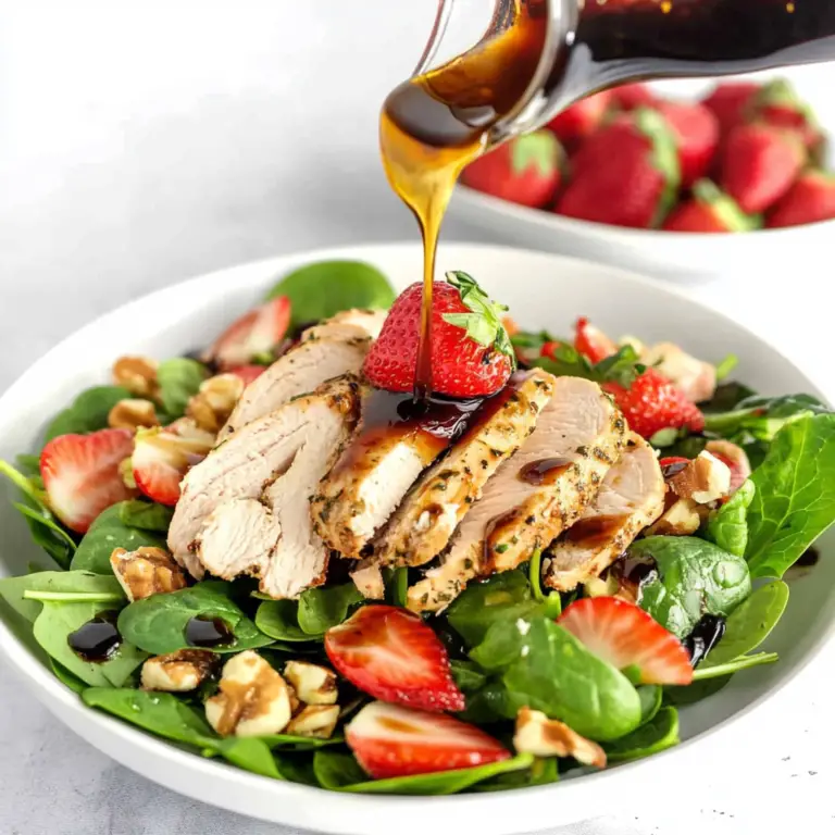 Strawberry Chicken Spinach Salad with Balsamic