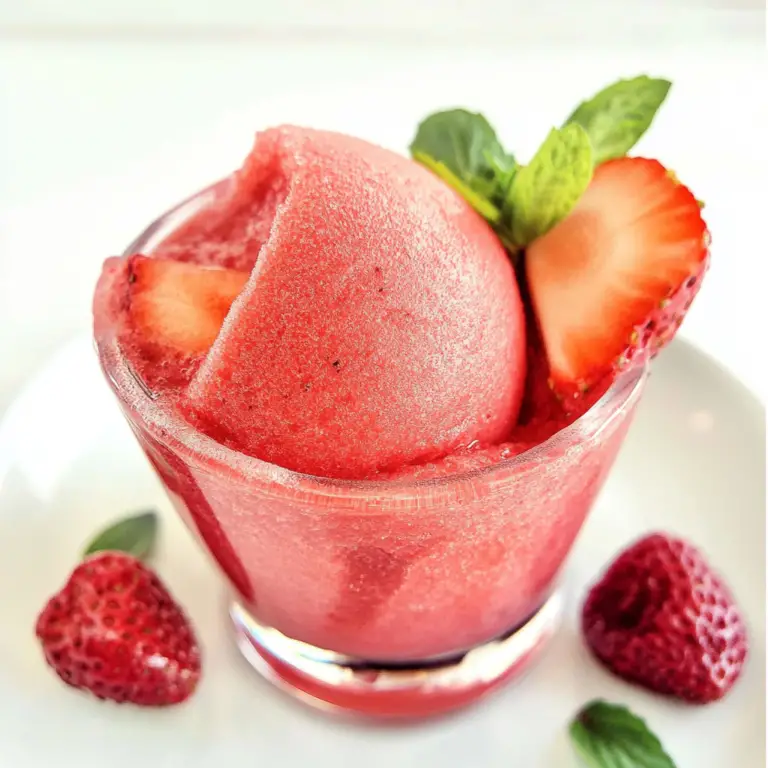 Strawberry Basil Sorbet