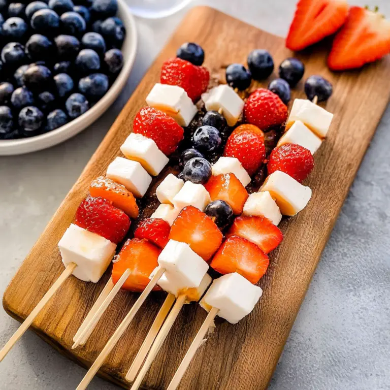 Red, White and Blue Fruit Kabobs