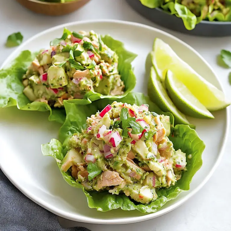 Avocado Tuna Salad Lettuce Wraps
