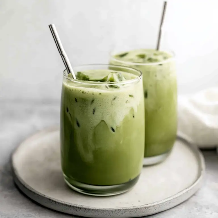 Iced Matcha Latte with Almond Milk