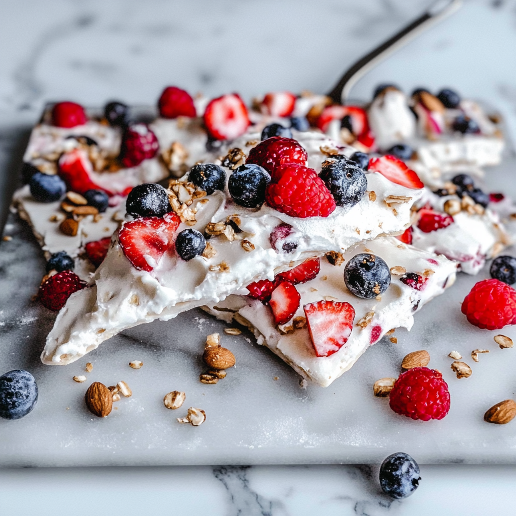 Frozen Yogurt Bark with Berries