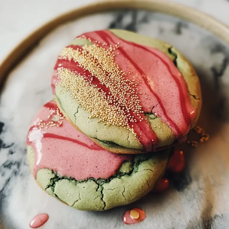 Strawberry Matcha Marble Cookies