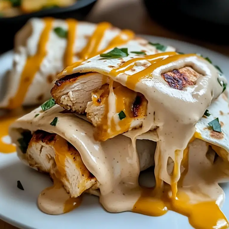 Cheesy Garlic Chicken Wraps