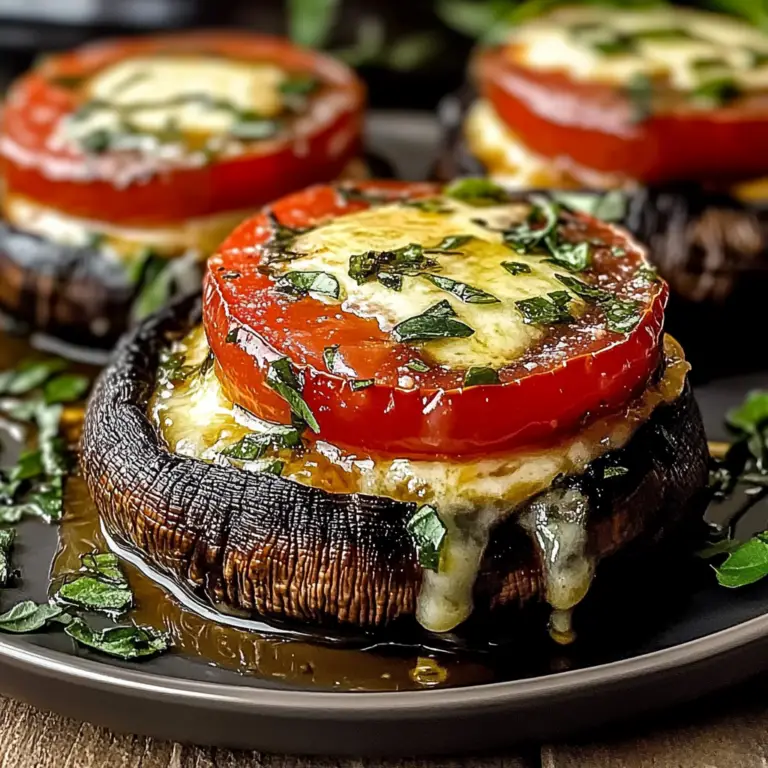 Caprese Stuffed Garlic Butter Portobellos