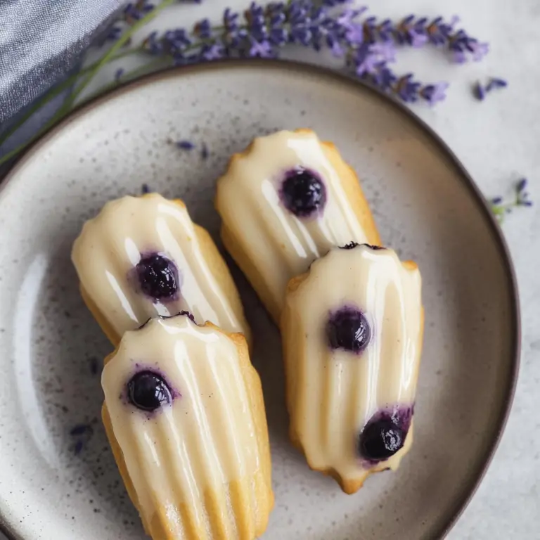 Blueberry Lavender Vegan Madeleines
