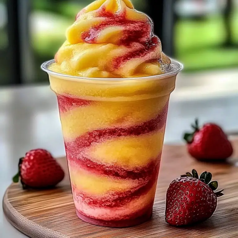 Pineapple Strawberry Swirled Slushies