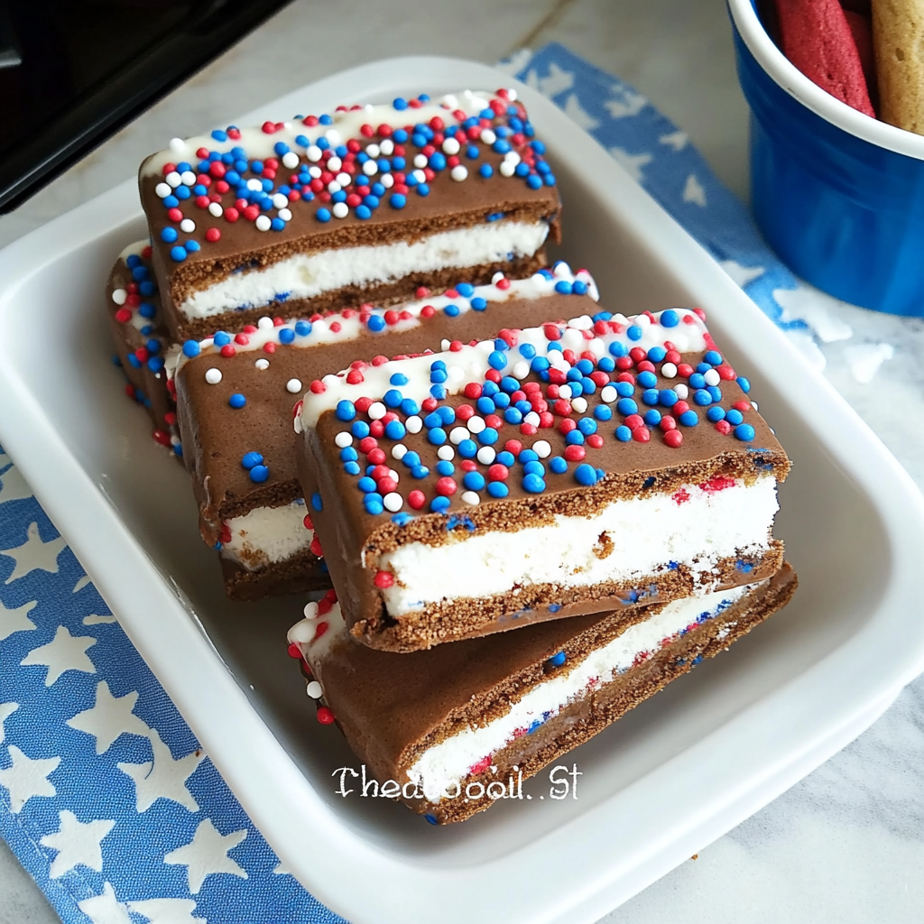 Patriotic Mini Ice Cream Sandwiches