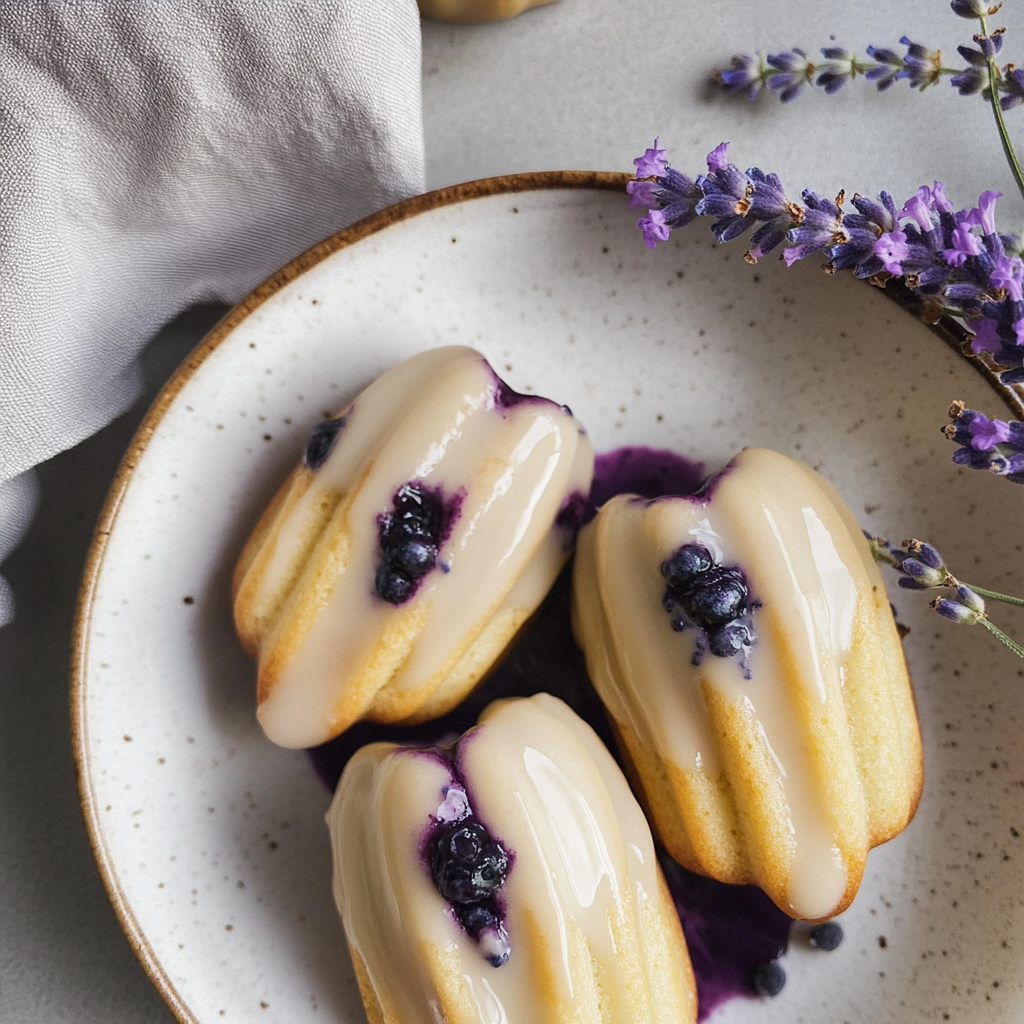 Blueberry Lavender Vegan Madeleines