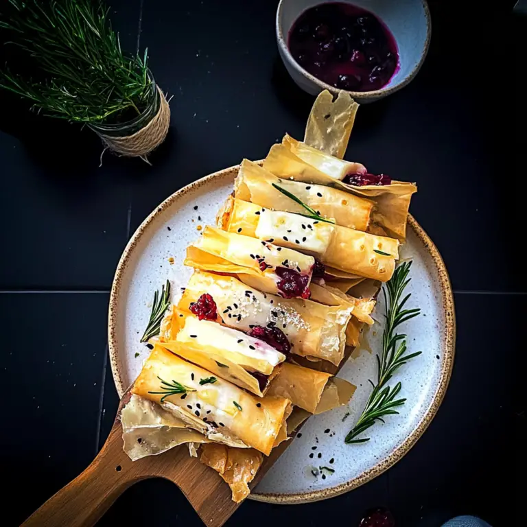 Cranberry and Brie Filo Crackers