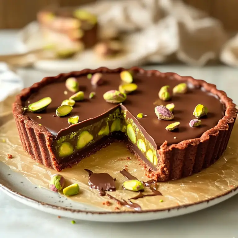 Chocolate Pistachio Tart with Ganache