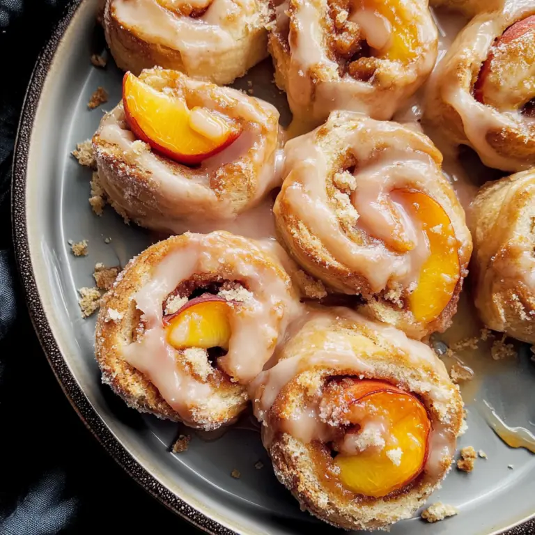 Peach Cobbler Cinnamon Rolls