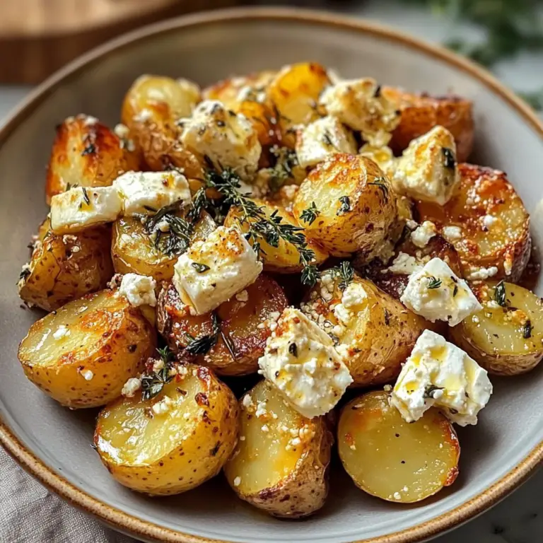 Roasted Potatoes with Baked Feta & Garlic