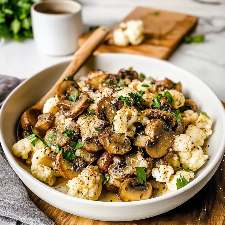 Sautéed Garlic Mushrooms & Cauliflower Crumbles