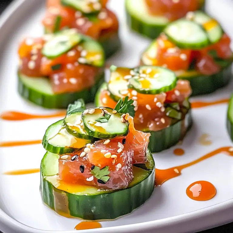 Spicy Tuna Tartare on Cucumber Bites