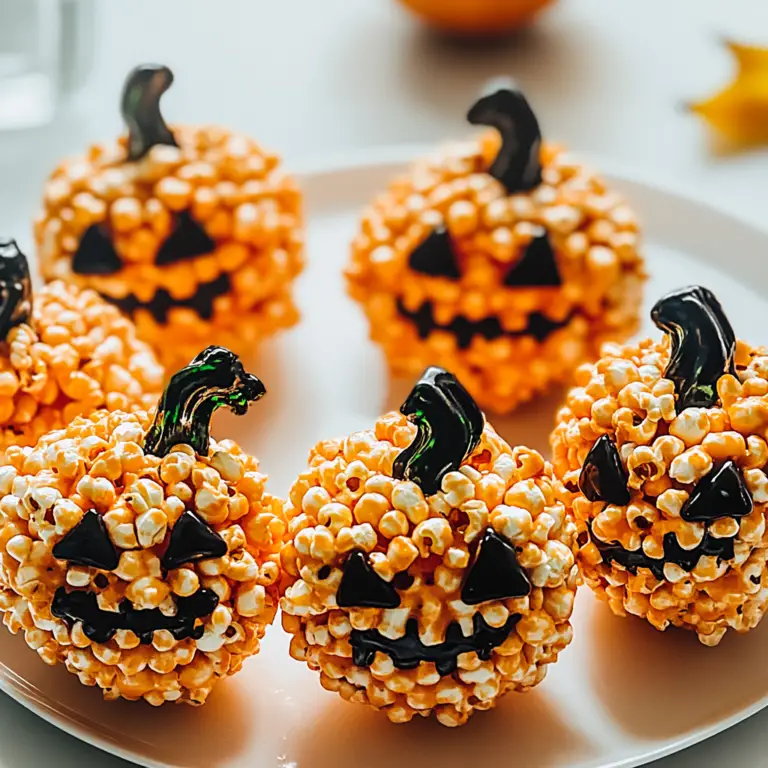 Spooktacular Jack-O’-Lantern Popcorn Balls