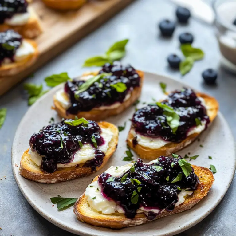Blueberry Jelly Brie Crostini