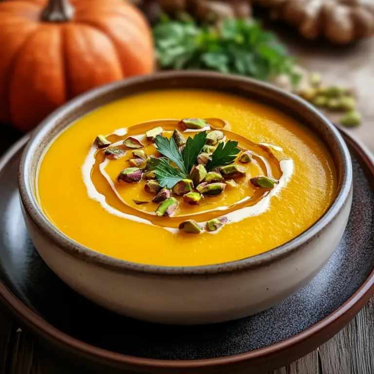 Butternut Squash Soup with Pistachio Swirl
