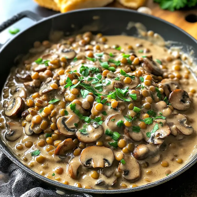 Lentil Mushroom Stroganoff