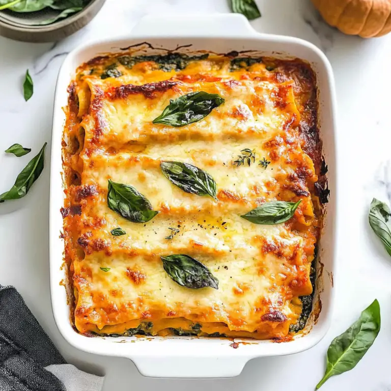 Vegetarian Pumpkin Spinach Lasagna
