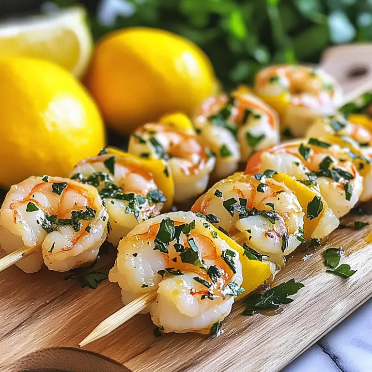 Limoncello Marinated Shrimp Skewers
