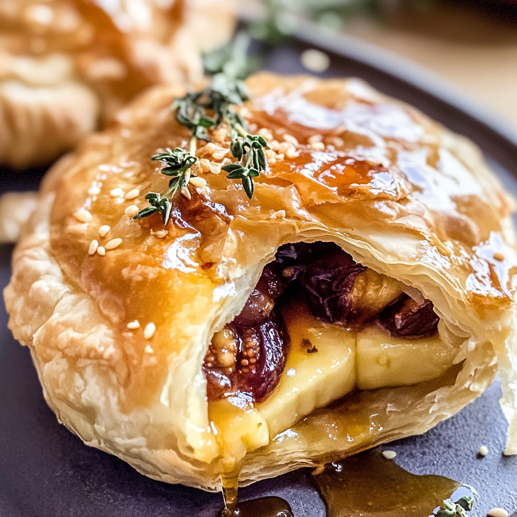Baked Brie in Puff Pastry with Honey & Fig